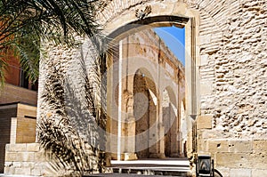 Gate in the castle in Tortosa, Spain photo