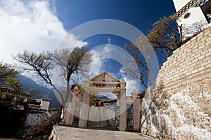 The gate of catholic church in Tibet