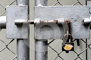Gate of chain-link steel fence