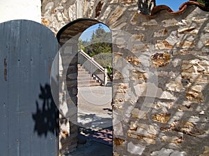 Gate and courtyard, Monterey, California