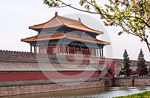 Gate of divine Prowess and ramparts at Forbidden City, Beijing, China