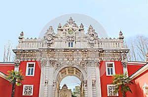The gate of Dolmabahce Palace, Istanbul. Turkey