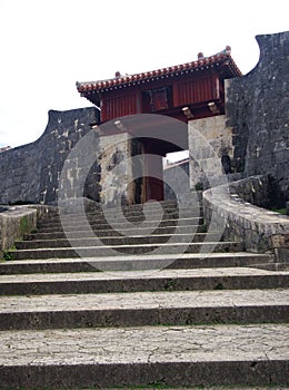 Gate and Door of Shuri Castle Okinawa Japan