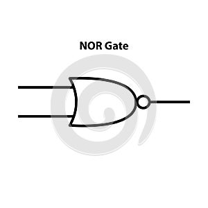 NOR Gate. electronic symbol. Illustration of basic circuit symbols. Electrical symbols.