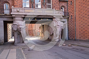 Gate of elephants at Carlsberg Brewery