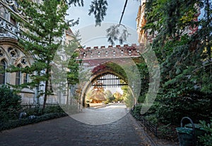 Gate at entrance of Vajdahunyad Castle - Budapest, Hungary