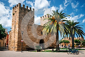 Gate of the Fortress wall of the historical city of Alcudia, Mallorca photo