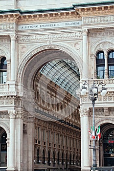 Gate of Galleria Vittorio Emanuele II at Milan