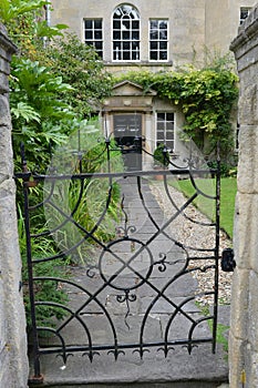 Gate and Garden Path of a Beautiful Old House