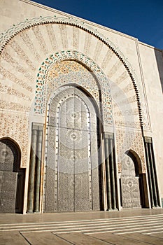 Gate at the Hassan II Mosque, Casablanca, Morocco.