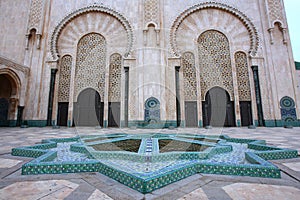 The gate of Hassan II Mosque in Casablanca,Morocco