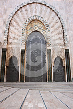 The gate of Hassan II Mosque in Casablanca,Morocco