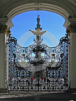 Gate in Hermitage museum, St Petersburg