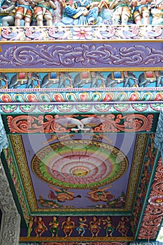 Gate house ceiling at The sri veeramakaliamman temple serangoon road singapore