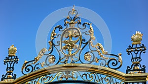 gate of Jardins de la fontaine in Nimes city
