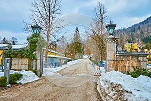 The gate of Kaiservilla in Bad Ischl, Salzkammergut, Austria