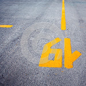 Gate layout on the asphalt in airport terminal