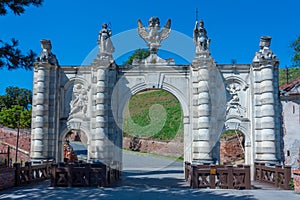 Gate leading to Alba Iulia fortress in Romania