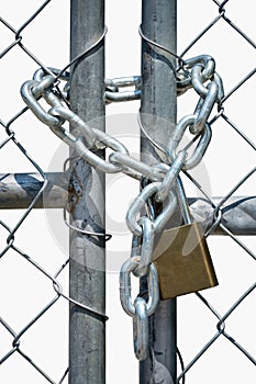 Gate Locked with chain and padlock