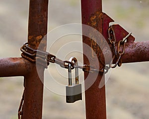 Gate locked with chain