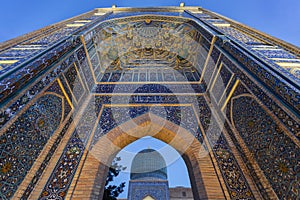 Gate of the Mausoleum of Tamerlane, Samarkand, Uzbekistan photo