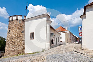 Gate and medieval fortification, town Pisek, Czech republic  town Pisek, Czech republic