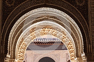 Gate at Nasrid Palaces (Palacios Nazaries) at Alhambra in Granada, Spa photo