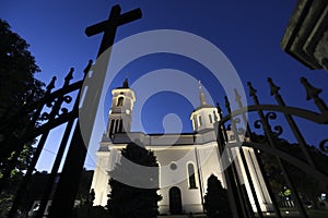 Gate of Orthodox church at sunset