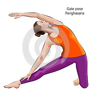 Gate pose or Beam pose. Parighasana