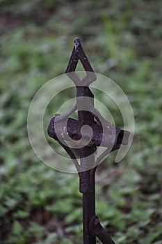 Gate post found in Oakwood Cemetery in Fort Worth Texas