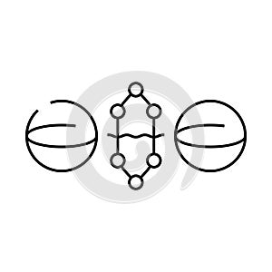 gate quantum technology line icon vector illustration