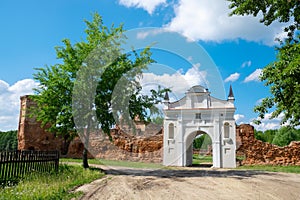 Gate of ruins of the Carthusian monastery in Beryoza city, Brest region, Belarus. photo