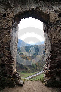 Gate in ruins of Starhrad castle in ÃÂ½ilina region