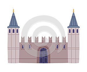 Gate of Salutation with Castellation Wall and Towers as Turkey Building Vector Illustration