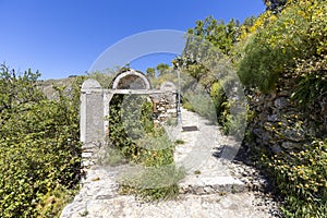 Gate of Saracens on the path of Saracens, Castelmola Taormina Sicily Italy