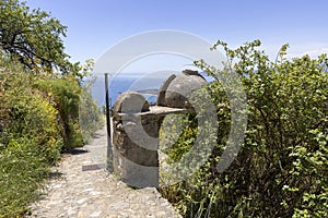 Gate of Saracens on the path of Saracens, Castelmola Taormina Sicily Italy