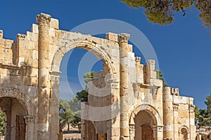 Gate South at ruins of Jerash. Jordan