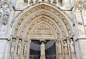 Gate of the spiers -Portail des flÃ¨ches- of the Cathedral of Saint Andre, Bordeaux Gironde France