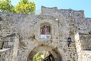 Gate of St Antonios near the palace of the grand master of the knights