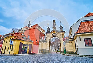The gate of Strahov Monastery, Hradcany, Prague, Czech Republic