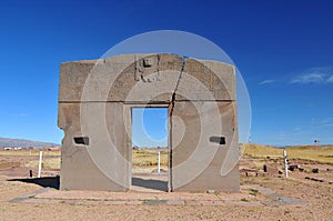 Gate of the Sun. Kalasasaya Temple. Tiwuanaku Archaeological site. Bolivia