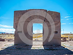 Gate of the Sun in Tiwanaku Bolivia