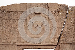 The Gate of the Sun with Viracocha god, Tiwanaku, Bolivia