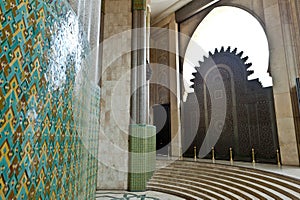 Gate and tiles in King Hassan II Mosque, Casablanca