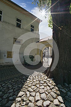 The gate to the Church of the Nativity of the Virgin Mary in Nove Mesto nad Vahom town