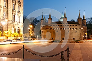 A gate to Krakow - barbican. Poland. photo