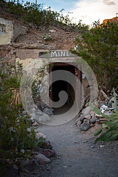 gate to the old gold mine in the western town of Oatman