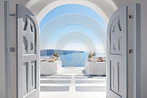 Gate to the sea view - Santorini island style