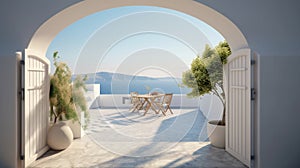 Gate to the sea view - Santorini island style