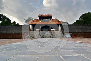 Gate to the temple area. Tomb of Tu Duc. Hue. Vietnam